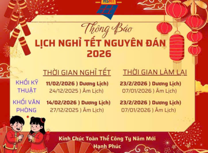 Thông báo lịch nghỉ Tết Nguyên Đán 2026  - Công ty HSMT