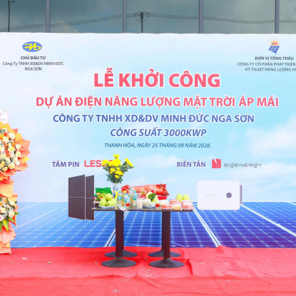 Dự án điện năng lượng mặt trời áp mái 3000kWp tại Thanh Hóa