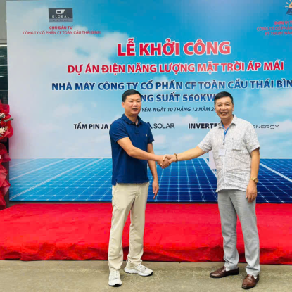 CÔNG TY HSMT THI CÔNG LẮP ĐẶT ĐIỆN NĂNG LƯỢNG MẶT TRỜI TẠI NHÀ MÁY CF TOÀN CẦU THÁI BÌNH